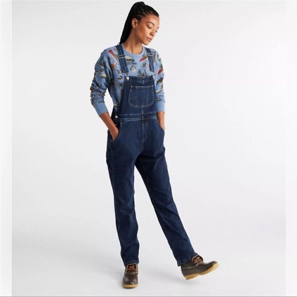 L.L. Bean overall Relaxed Fit overalls blue denim S petite
